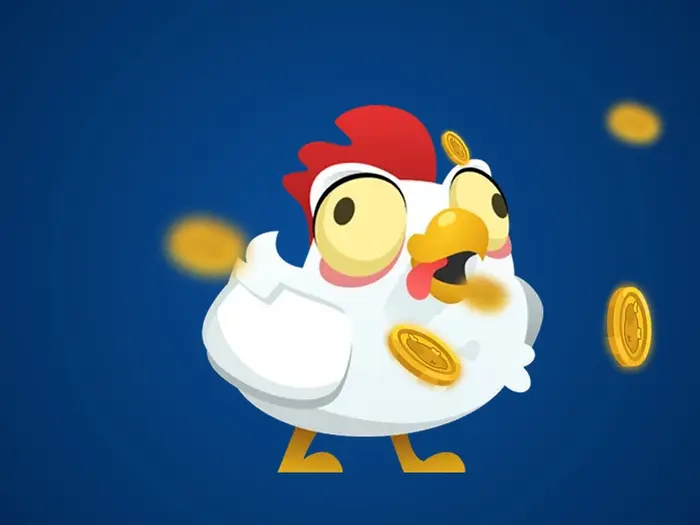 Gallina de Chicken Road con monedas de oro